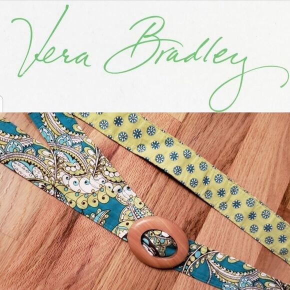 Vera Bradley Peacock Pattern Fabric Belt - Picture 2 of 6